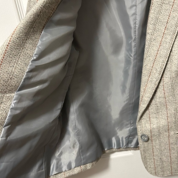 Blazer Astor One Wool blend women’s Buisness grey brown striped lined size 10 - Picture 5 of 9